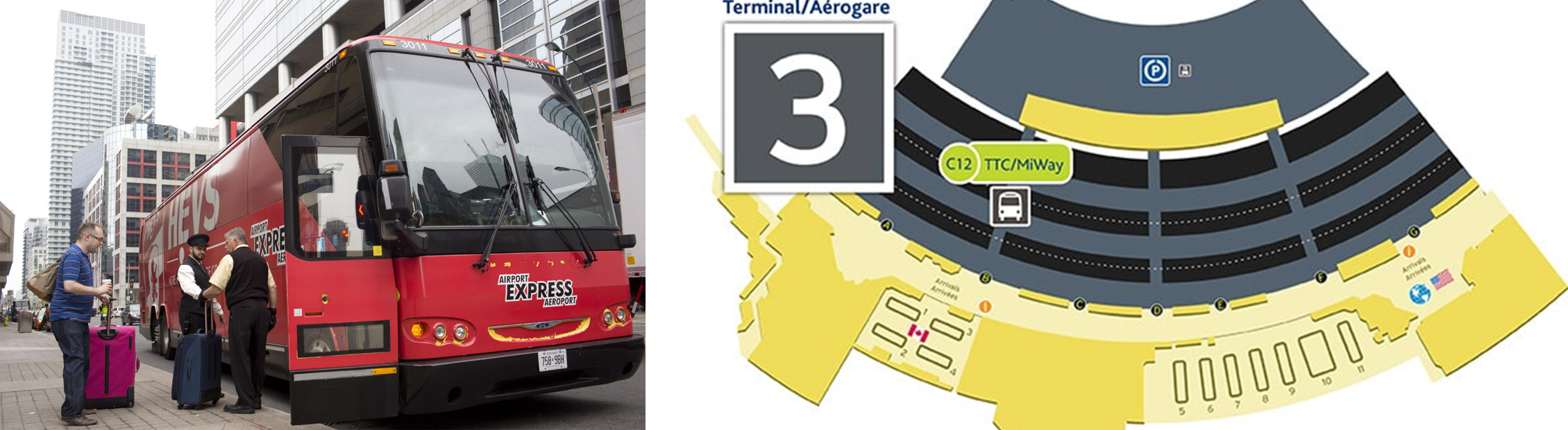 Shuttle bus from pearson airport to downtown toronto map