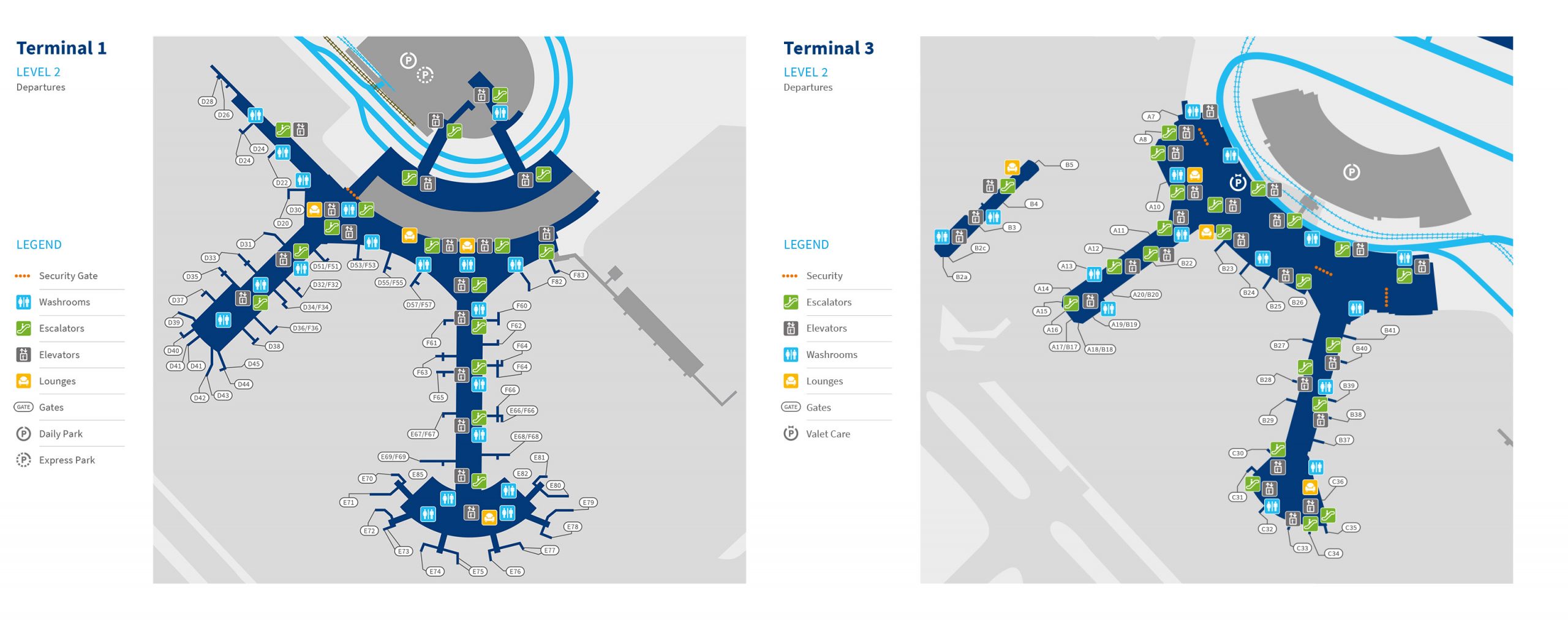Terminals Toronto Pearson Airport map