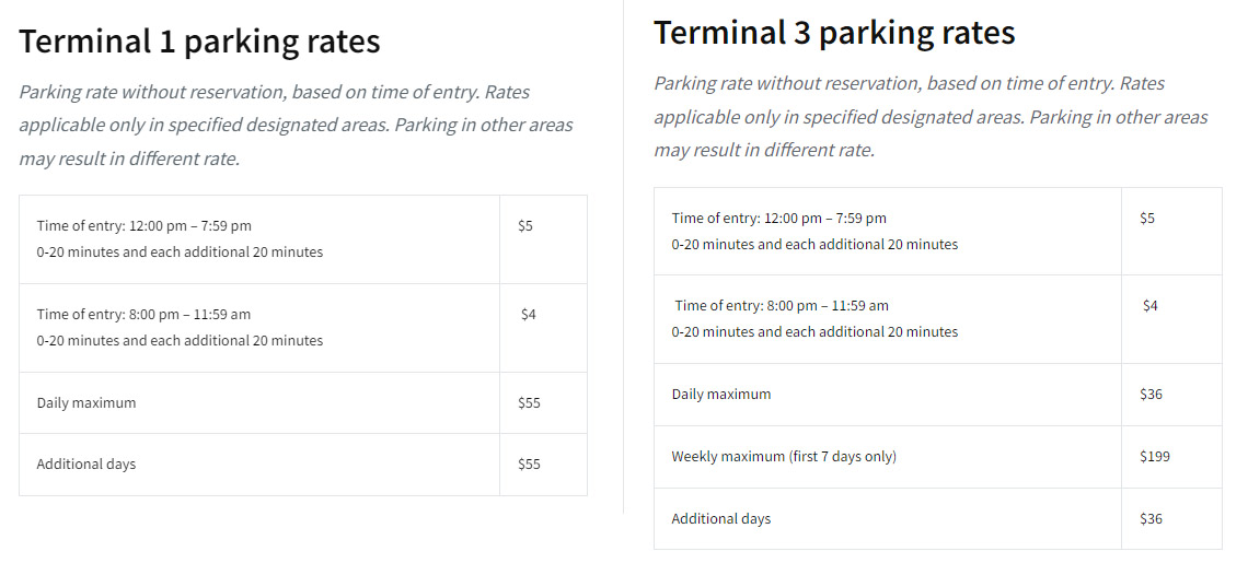 airport toronto yyz parking rates